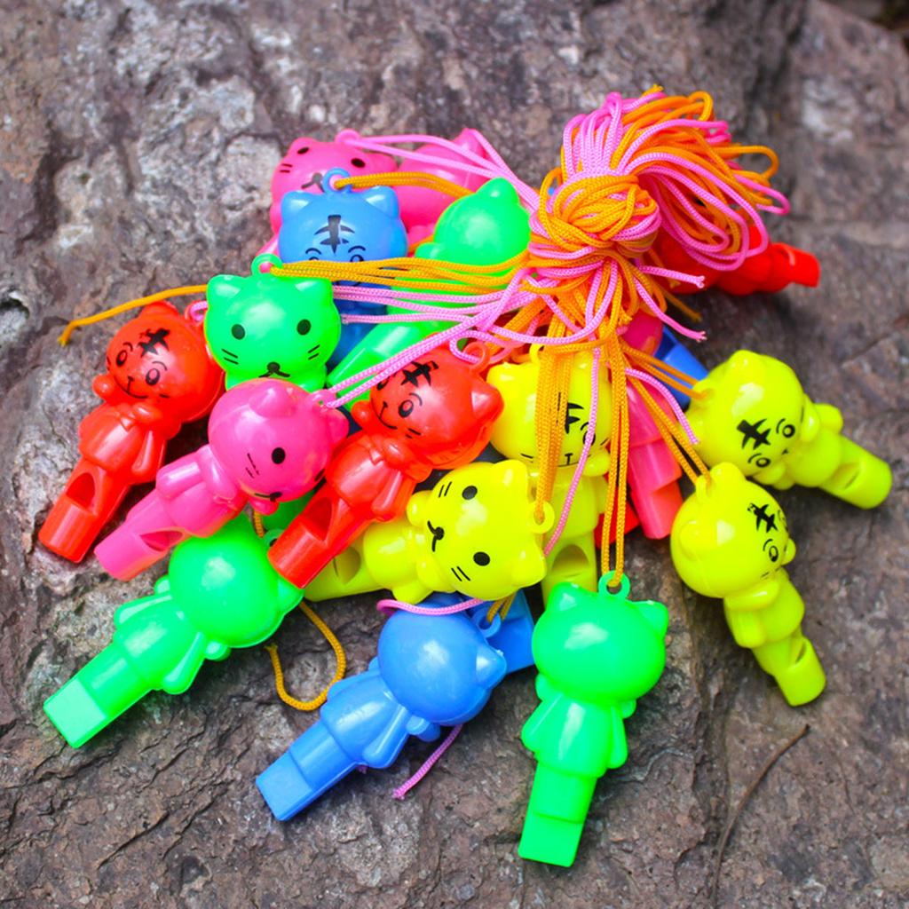 10 STÜCKE Zufällig stil Niedlichen Tier Katze Kunststoff Pfeife Schiedsrichter Sport Cheerleading Spielzeug Und Kinder Kinder Geburtstags-party-bevorzugungen Geschenke
