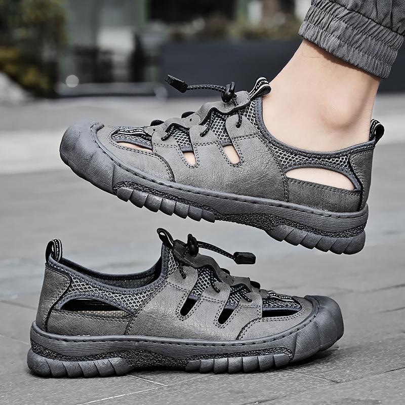 Pánské sandály Ručně vyráběné Letní Venkovní sandály Volnočasové Prodyšné Síťovina Plážové Římské sandály Vysoce kvalitní silná podrážka Chůze Pánské boty