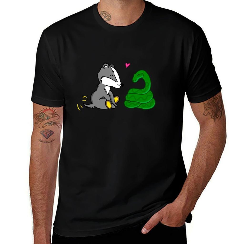 Badger And Snake Pair Tshirt Lightweight Print Tshirt