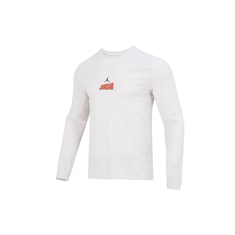 Jordan As M J Flt Mvp Ls Crew T Shirts Men's White Crew Neck Moderate (Unisex) T-Shirts DV8433 030