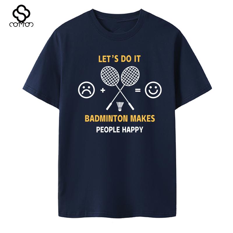 Spring and Summer New Badminton Shortsleeved Emoji Cultural Tshirt Sporty and Casual Couples Matching Top for Men and Women