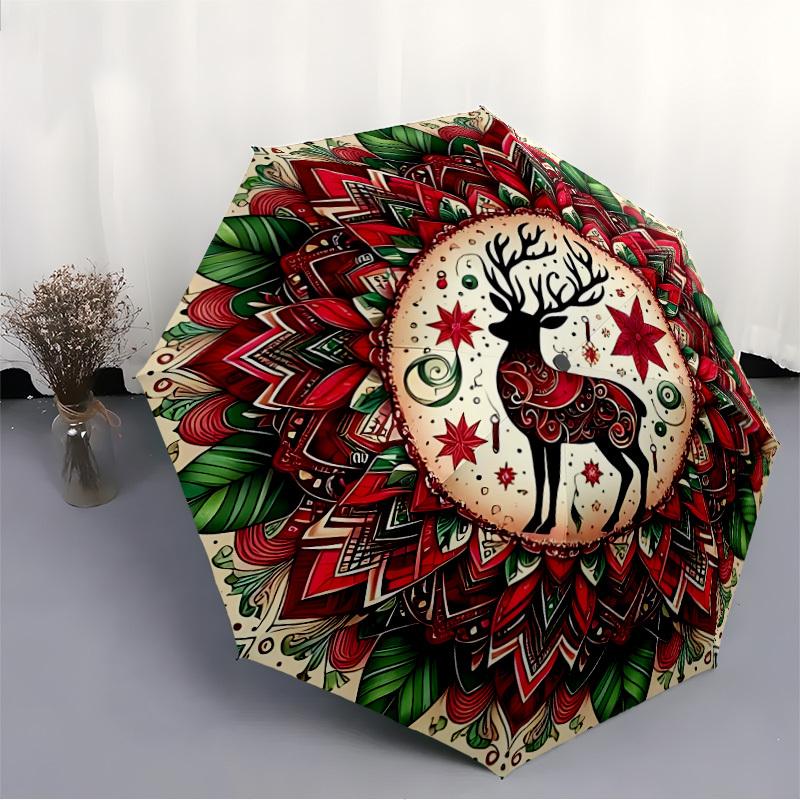 1pc Mandala Deer Artwork Automatic Open/Close Umbrella, Lightweight for Women/Men, Perfect Gift - for Everyday or Holiday Eventsyy251127057