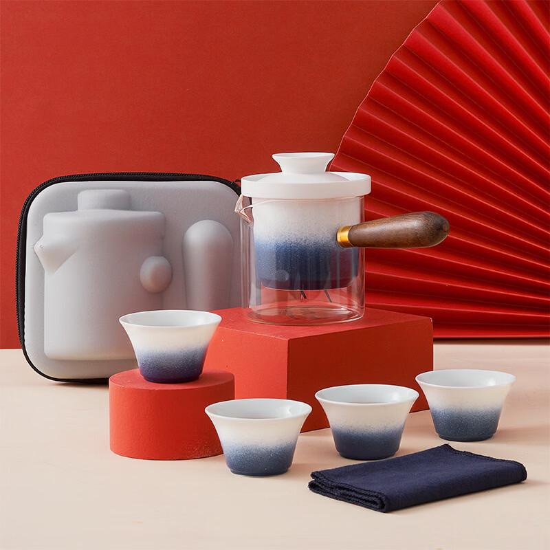Zhuijia Wooden Handle Portable Travel Tea Set