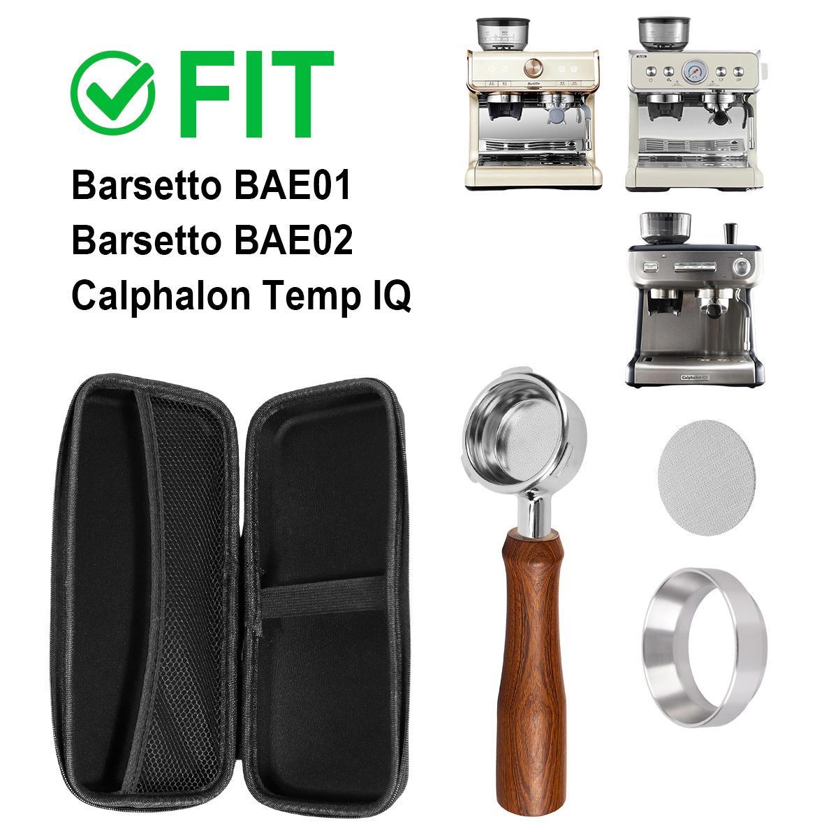 

Stainless Steel 58mm 3 Ears Coffee Set, Include Dosing Funnel & Screen & Bottomless Portafilter, Solid Wood Handle, Storage Box