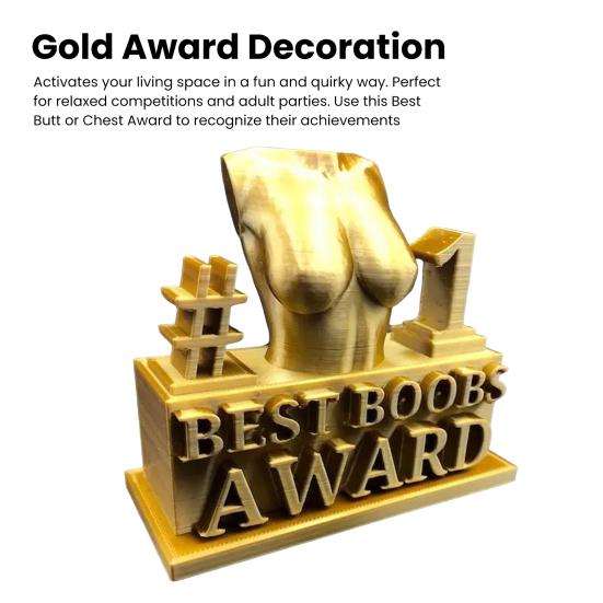 Best Ass Award Creative Best Boobs Award Ornament Funny Golden Trophy Statue for Home Party Decoration