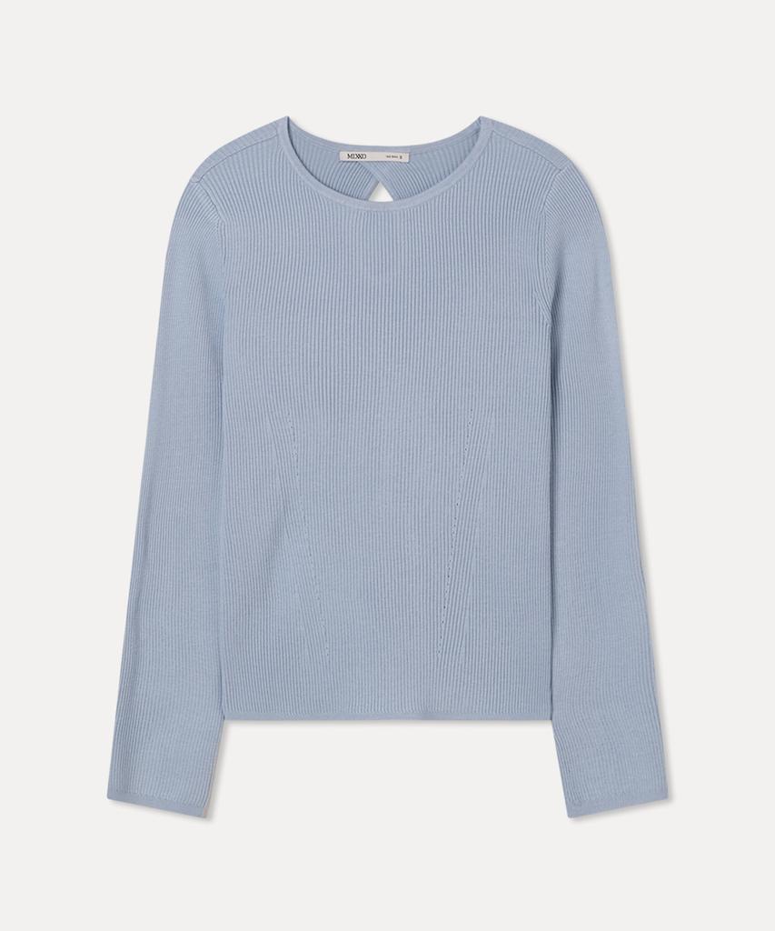 MIXXO Back Slit Ribbed Pullover_Miwkag440T