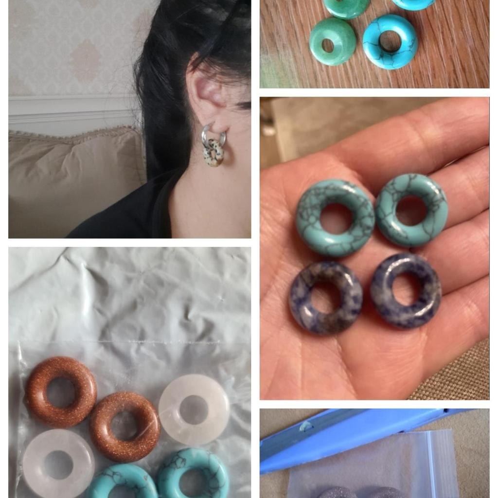 2 szt. Koraliki z kamienia naturalnego półszlachetne luźne koraliki do tworzenia biżuterii naszyjnik diy wisiorek bransoletka kolczyki akcesoria