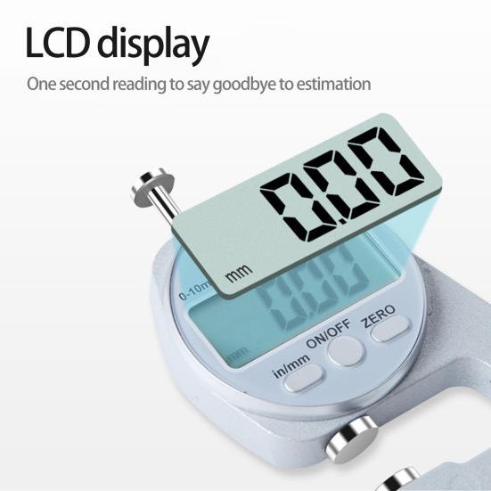 Digital Thickness Gauge High Precision Unit Conversion Pressing Operation Quick Measurement Thickness Measuring Gauge Meter Tool for Home