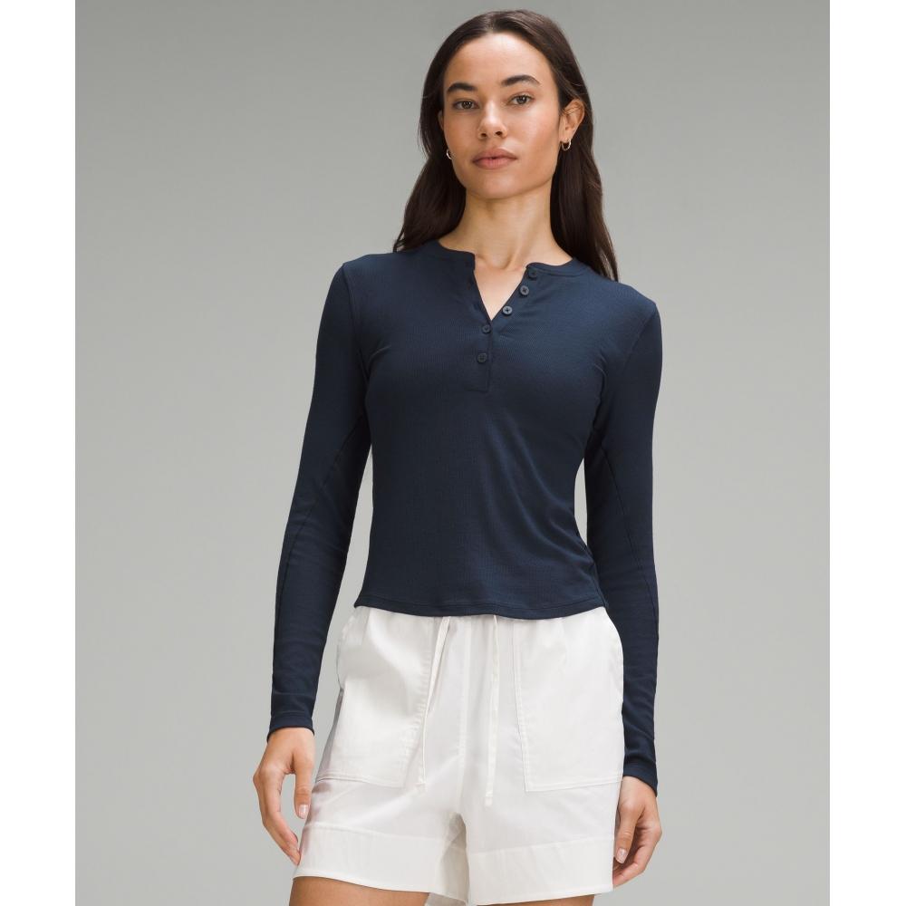 

Lululemon Hold Tight Long Sleeve Henley True Navy 8
