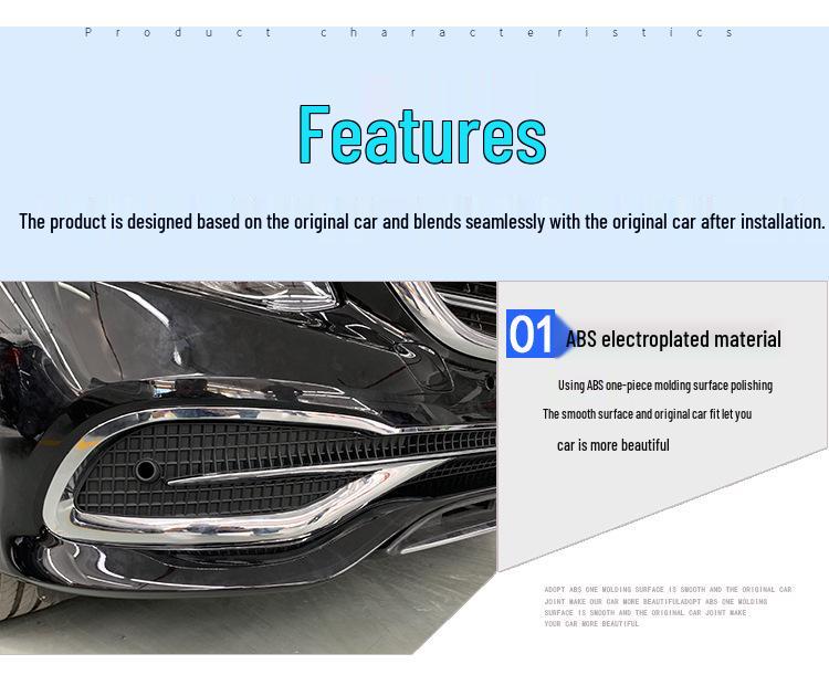 Maybach Style Mercedes E-Class E260L/E300L/E350L Front & Rear Bumper Trim & Grille Set