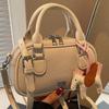 Retro Beautiful Small Fresh Spring Women's New Trendy Hand-held Bowling Bag Casual Crossbody Shell Bag