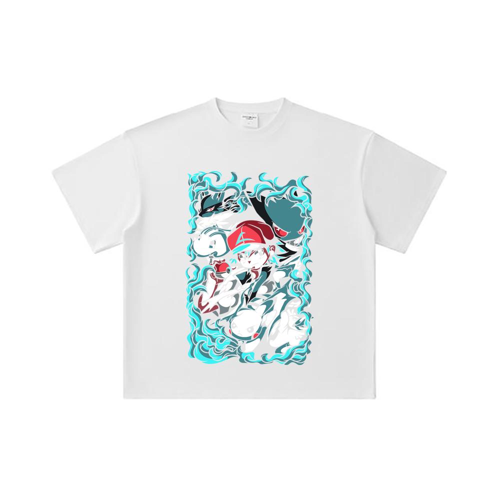 260 GSM Double Yarn 32 Count 100% Cotton Pokemon V26 Print Unisex Heavy Cotton T Shirt