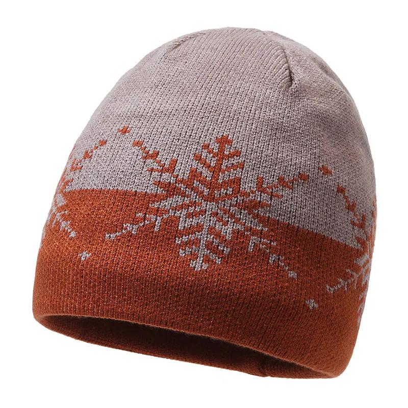 

WTEMPO Men s Solid Color Jacquard Weave Fleece Knitted Hats Cold-proof Windproof Outdoor Cycling Hats Winter Soft Warm Woolen Hats 1pc оранжевый