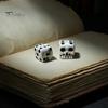 Dark Atmosphere Game Prop Skull Dice for Adults, Gothic Resin Shaped Halloween Desktop Ornament 6 Sided Entertainment, Party Favors Skeleton
