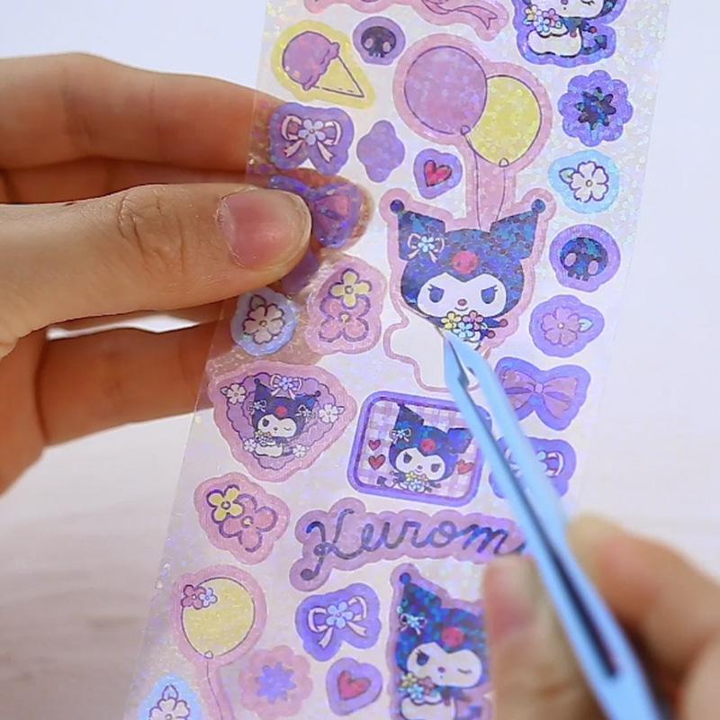Sanrio Floral All Things Long Kuromi Cinnamoroll Japanese and Korean Cute My Melody Cartoon Pocket Sticker