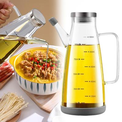 Bottiglia di olio in vetro con beccuccio antigoccia, capacità 550/750/1000 ml, olio di grande capacità