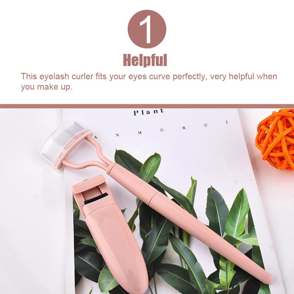 2 Pieces Eyelash Curlers Brush Tint Kit Tool Eye-lash Foldable Heated Lashs Steal Curler in Suction Card Packing for Adults