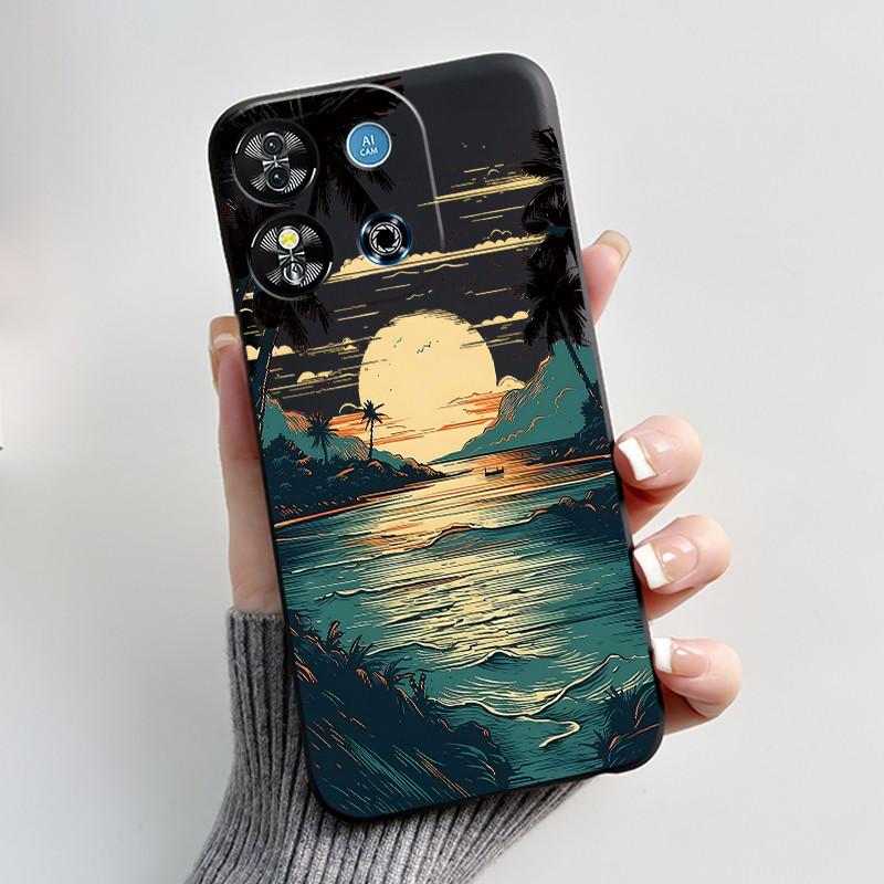 For Oukitel C57S C57 Pro Plus Ultra Case BLU J12 Back Cover Cute Love Heart Rabbit Black TPU Soft Silicone Protective Phone Case