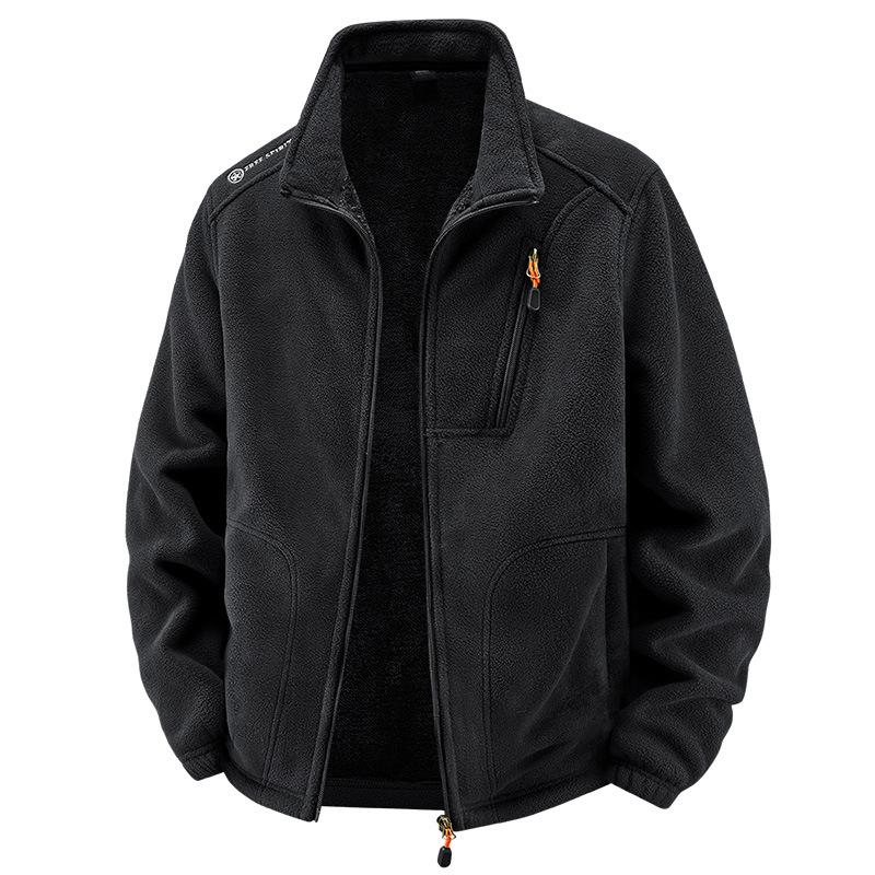 Men's Warm and Plush Thick Fleece Jacket for Autumn and Winter, Loose Casual Fleece Jacket