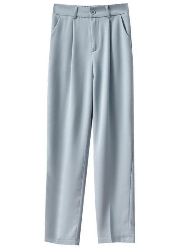 Women's High Waist Wide Leg Suit Pants - Slimming, Loose Fit, Korean Design for Spring/Autumn 2024