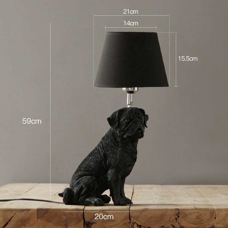 Creative Animals LED Table Light Bedroom Bedside Lamp Living Room Resin Dogs Table Lamps Abajur Para Home Deco Lighting Fixtures