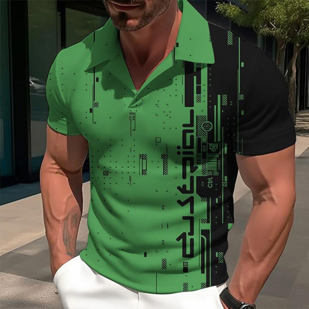 Men's Polo Shirt, Golf Shirt, Printed Outdoor Street Casual Short Sleeved Top