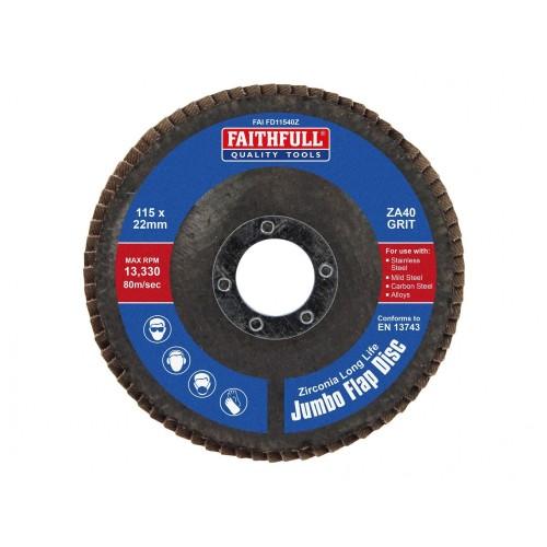 Faithfull Zirconia Abrasive Jumbo Flap Discs