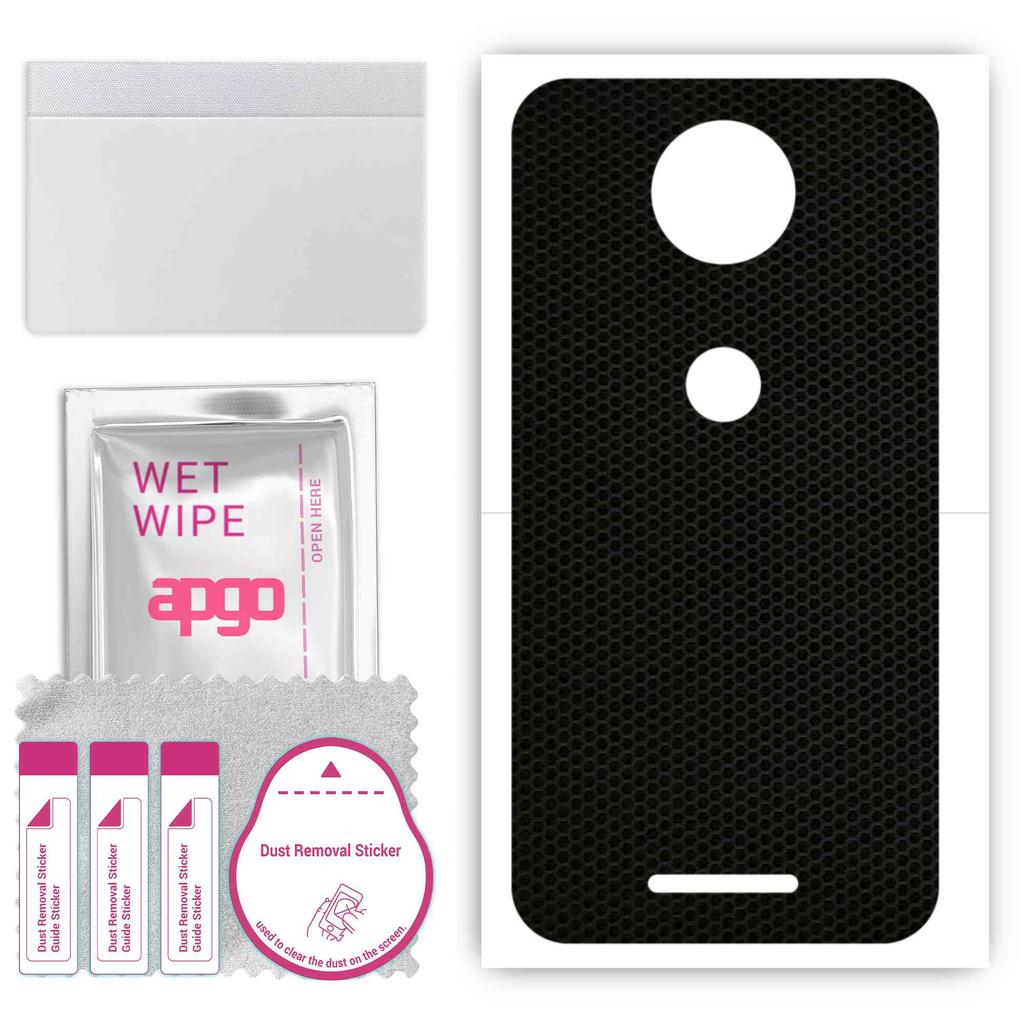 apgo Adesivo Skin Protettiva per il retro compatibile con Motorola Moto C, Pellicola Wrap, Foglio, Vinile - Modello Matrix
