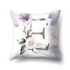 Decorative 26 Letters Polyester Pillow Case For Sofa Alphabet Flowers Printed Cushion Cover Case Home Decor Almofada 45X45Cm