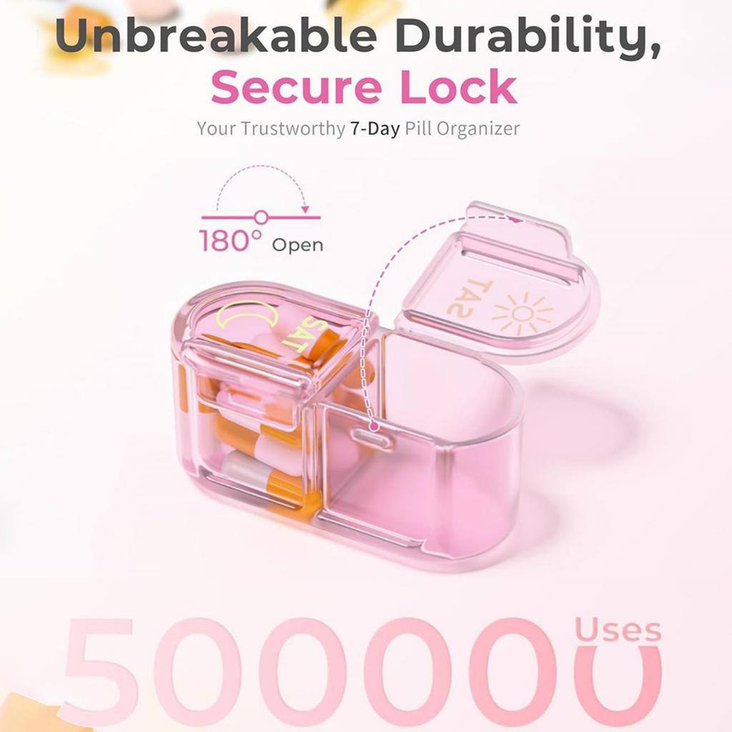 7 Days Pill Organizer Medicine Box Daily 1 Times Vitamins Drugs Travel Portable Pills Storage Box Moisture-proof Medicine Box