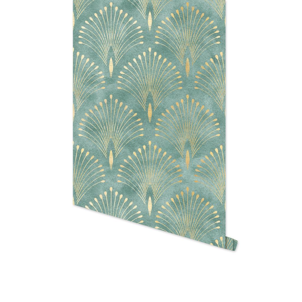 Grüne Geometrische Selbstklebende Wandsticker Moderner Nordischer Stil Abziehen und Aufkleben Tapete Abnehmbare Tapete für Heimdekoration