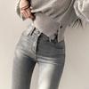 Autumn Niche Design Sense Round Neck Buckle Waist Slimming Long Sleeved Pullover Hoodie Top for Women