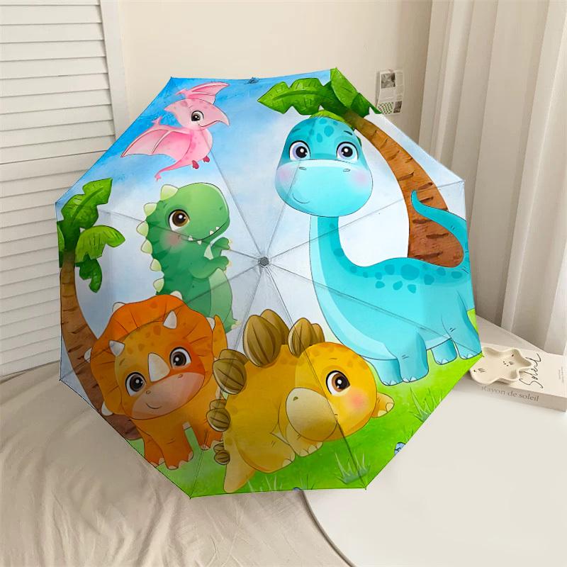 

1PC dinosaur jungle Umbrella-8-Rib Reinforced, Automatic Open, Lightweight & Durable, Cute Fashion Accessory for Outdoor-W9277