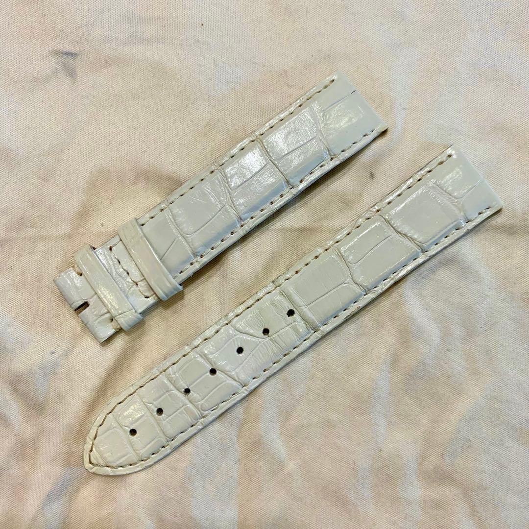 Used Cartier genuine belt crocodile white belt width 18mm