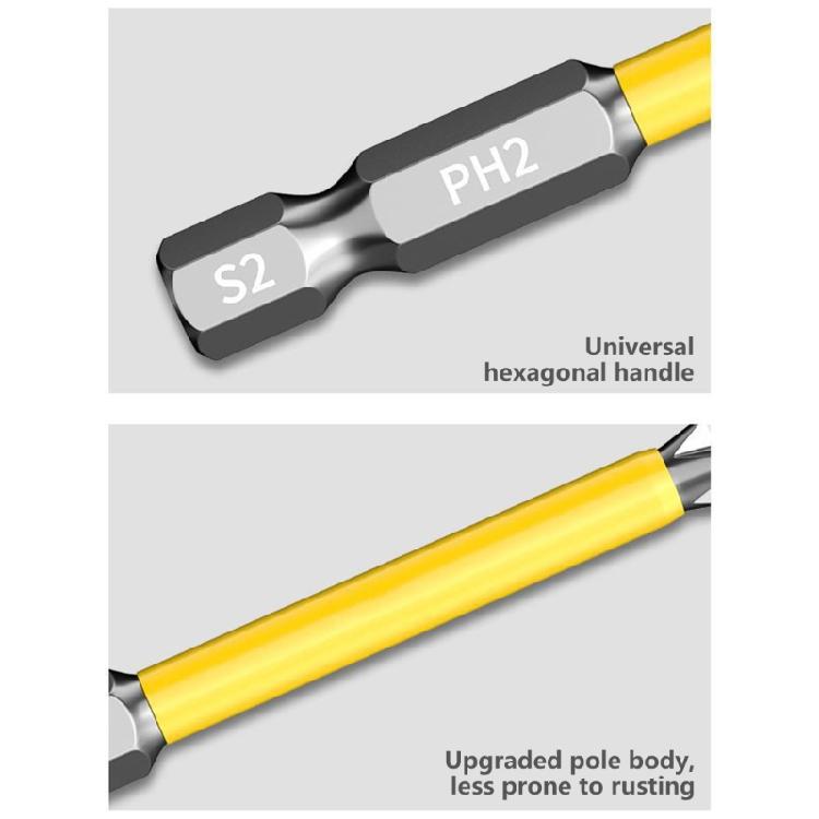 6Pcs Impact Driver Bit Set 1/4inch Hex Shank Crossing Head Screwdriver Bit Steel Magnetic Crossing Bit for Impact Drive