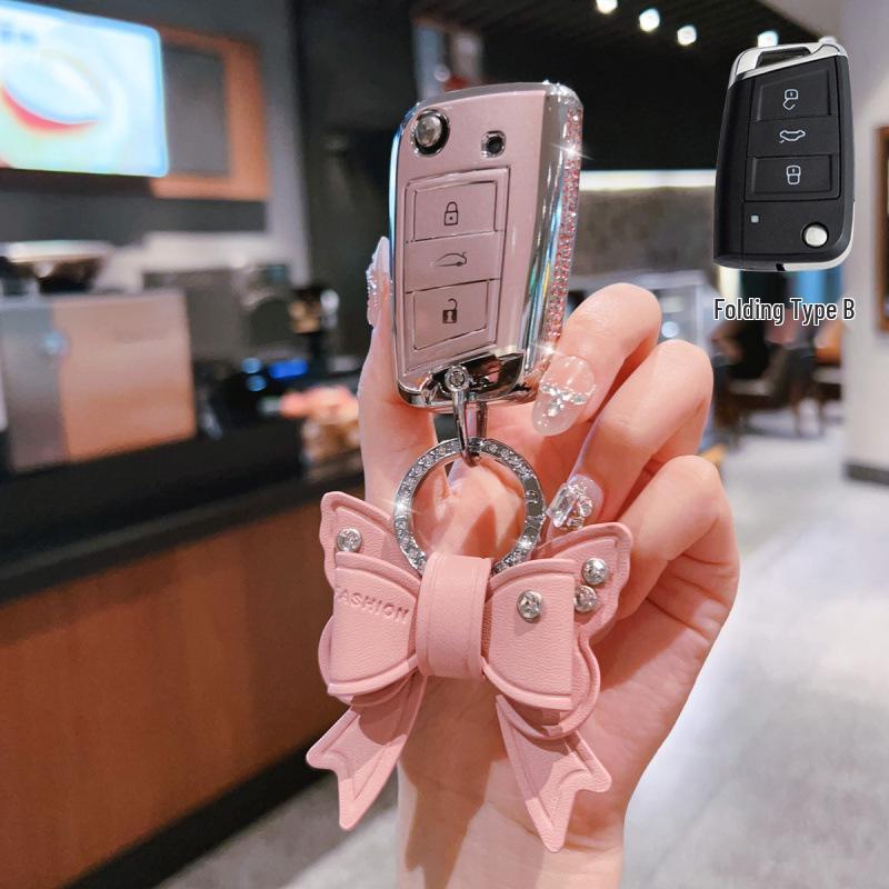 Skoda Schlüsselabdeckung für Octavia, Kamiq, Superb, Karoq - Cartoon-Stil für Männer und Frauen