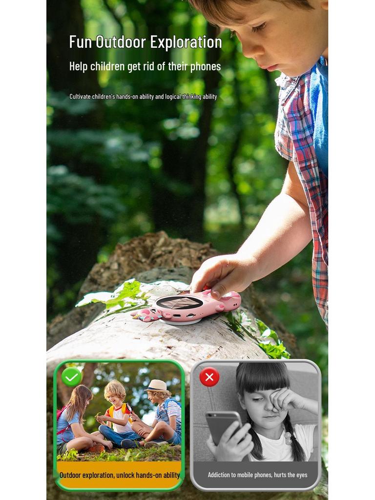 Portable 2-Inch Screen Kids' Educational Microscope with Video & Photo Features