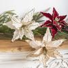 Konstgjord Julblomma Dekoration Nyårsdekorationer Högtidsblomma Dekor Julgransdekoration Lager på lager Spetsiga Kronblad