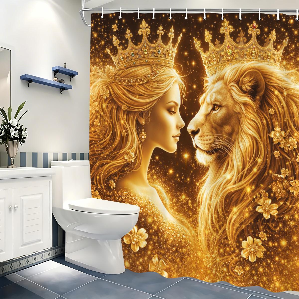 

2D Flat Printed Polyester Shower Curtain - Gorgeous Themed Bathroom Decor, Stylish Bathtub Partition Curtain For Home W60H190(CM)-1 Pcs