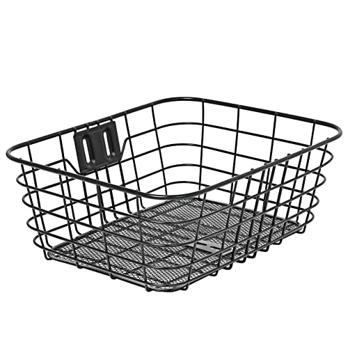 Captain Stag Y-5256 Front Basket, Wire Basket, Front Use, Square, Shallow, Black