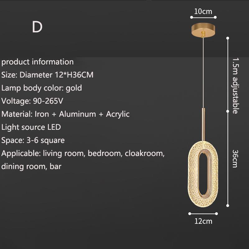 Nordic LED Pendant Lamps Crystal Series Chandelier Fashion Luminaria For Bedroom Restaurant Lighting Home Decors Lamp Lustre Art