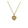 Gold Plated Heart Pendant Necklace with Micro-Paved Diamonds for Women.