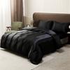 Black Luxury Ice Silk Bedding Set Satin Silky Duvet Cover Set With Pillowcase High-end Home Textiles Solid Color Bed Cover Sets