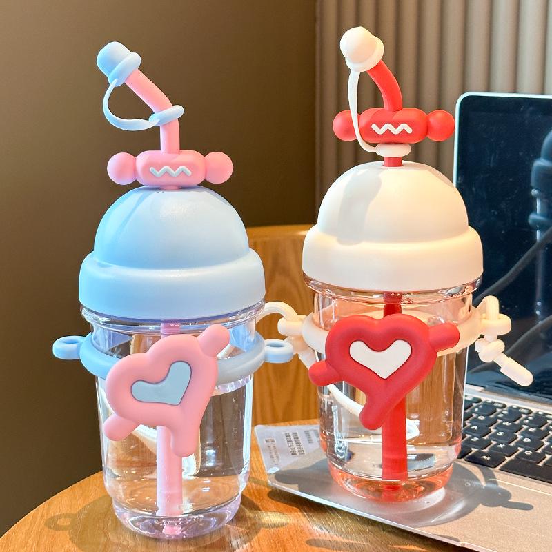 Summer Heat-Resistant Cute Straw Water Cup for Adults and Kids - Portable & Stylish