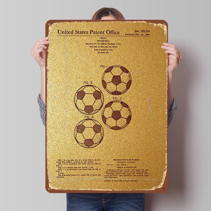 

19 Soccer Ball Patent Poster Customized Vintage Metal Signs Wall Art Retro Tin Plaque for Mancave Garage Decoration Room Decor 7.9x11.8In(20x30cm)