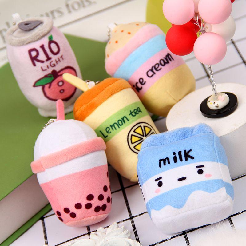 Adorable Fruit Bubble Tea Stuffed Plush Pendant Doll Xmas Gift