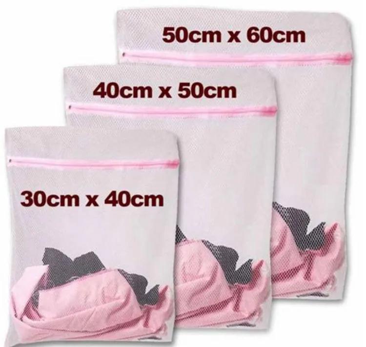 3 Size/set  Zippered Mesh Laundry Wash Bags Foldable Delicates Lingerie Bra Socks Underwear Washing