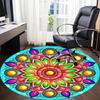 1pc Mandala Print Chair Carpet for Office, Indoor Non Slip Washable Polyester Fiber Carpet,