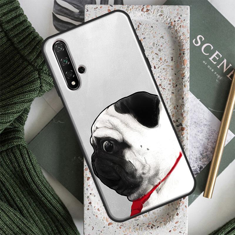 Pug Dog Funny Cartoon For Huawei Nova 12i 11i 8i 12s 9 10 SE Y91 Y90 Y60 Y70 Y72 Y61 P20 P30 P40 Lite P60 Pro Case