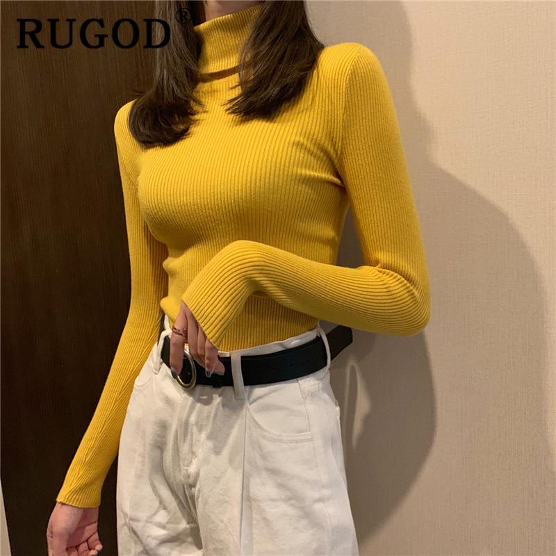 Casual Solid Basic Knitted Blouse Women Elegant Turtleneck Long Sleeve Tunic Auturm Bottoming Pullover Tops  new